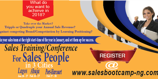Sales BootCamp Nigeria 2018 Training Conference for Sales People in Cities