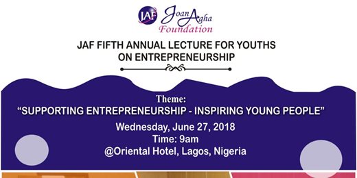 Joan Agha Foundation Fifth Annual lecture for Youth Entrepreneurs