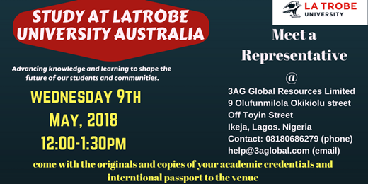 Study at La Trobe University Australia with 3AG Global Resources