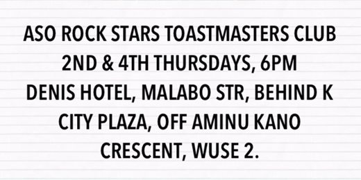 Aso Rock Stars Toastmasters Club, Abuja