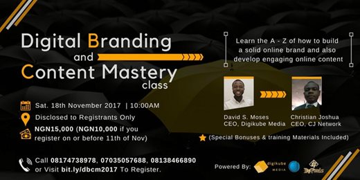 Digital Branding And Content Mastery Class 2017