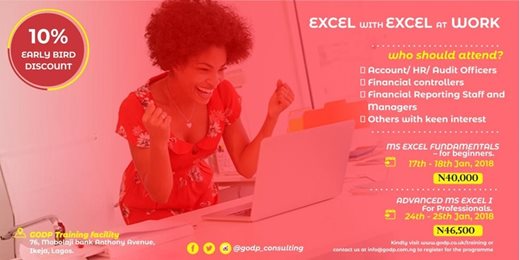 Excel with Excel at Work: Attend The Advanced MS Excel Workshop (10% Early Bird Discount)