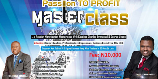 Passion To Profit Masterclass LIVE