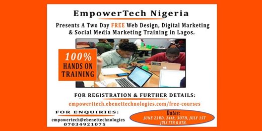 Attend FREE E-commerce Development Training in Lagos