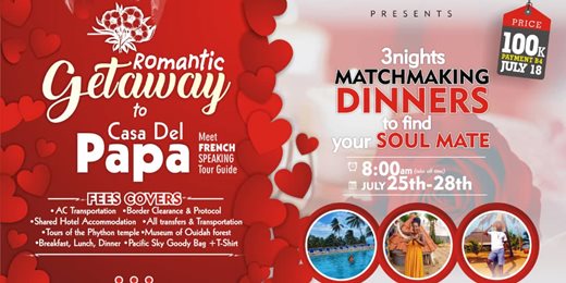 Romantic getaway to Casa del papa/matchmaking dinner